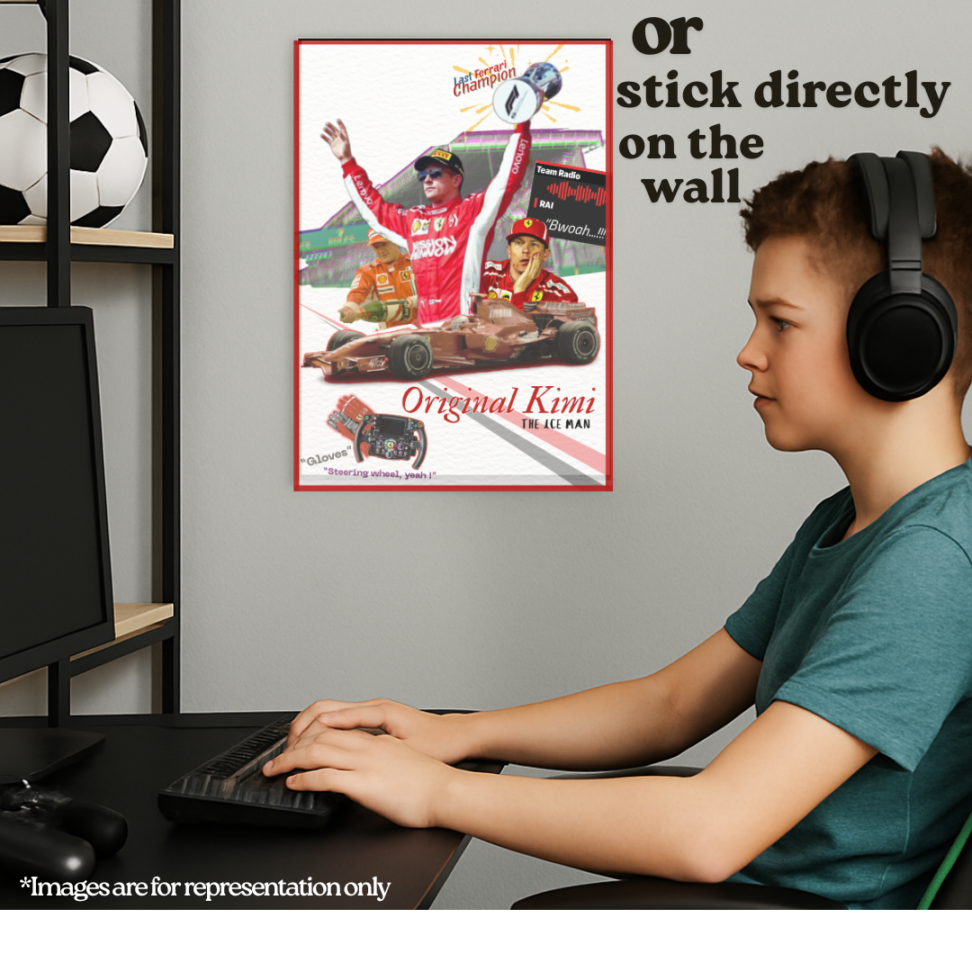 Original Kimi Poster A3 | Kimi Raikonen the last Ferrari chamipion