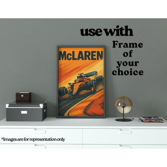 McLaren F1 A3 Poster | Crayon Stroke Print