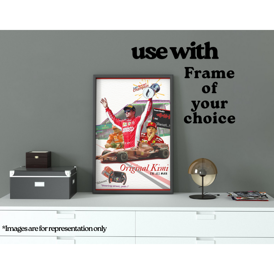 Original Kimi Poster A3 | Kimi Raikonen the last Ferrari chamipion