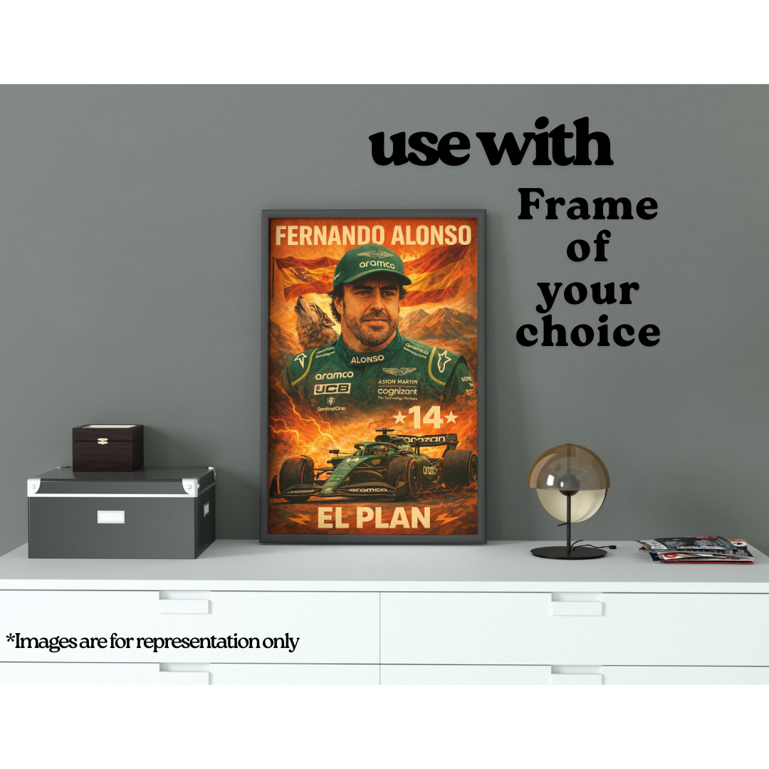 EL PLAN – Fernando Alonso | Aston Martin F1 A3 Poster