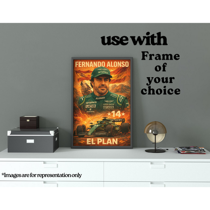 EL PLAN – Fernando Alonso | Aston Martin F1 A3 Poster
