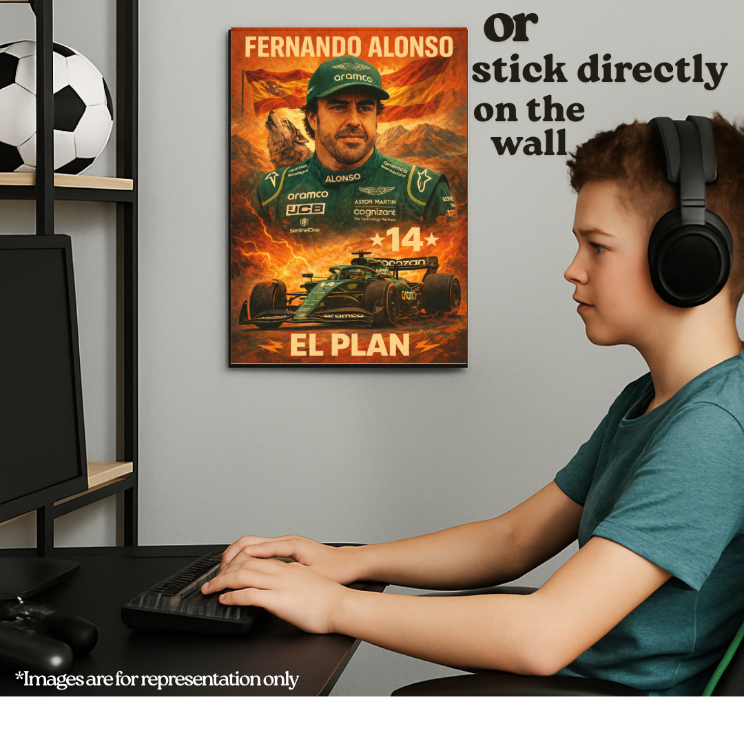 EL PLAN – Fernando Alonso | Aston Martin F1 A3 Poster