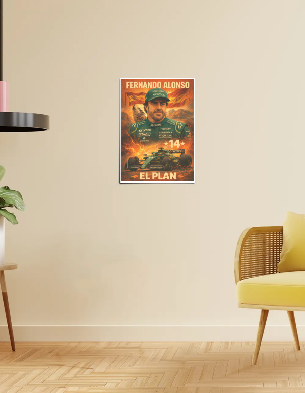 EL PLAN – Fernando Alonso | Aston Martin F1 A3 Poster