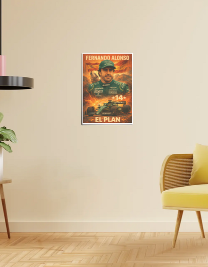 EL PLAN – Fernando Alonso | Aston Martin F1 A3 Poster