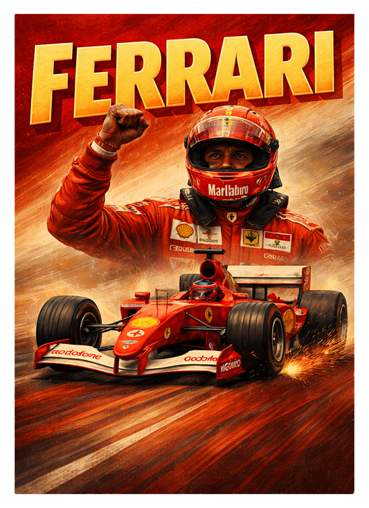 Ferrari 2004 | M.Schumacher Era Crayon Style A3 Poster