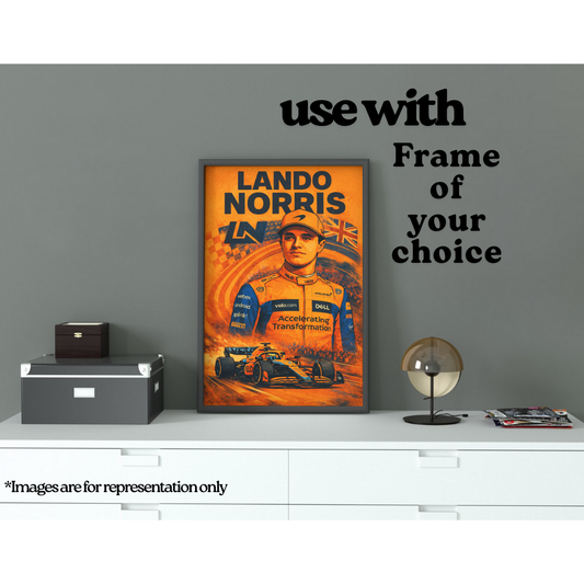 Lando Norris A3 Poster | Crayon Style F1 Print