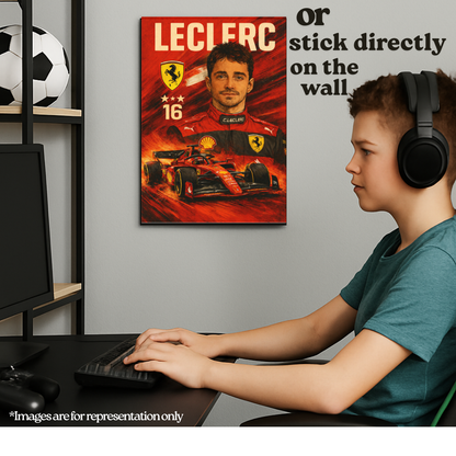 Charles Leclerc A3 Poster | Red Crayon Style F1 Ferrari