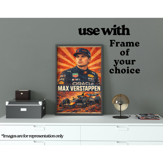 Max Verstappen A3 Poster | Crayon Style Formula 1 Art Print