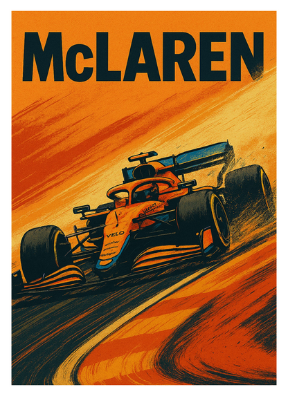 McLaren F1 A3 Poster | Crayon Stroke Print