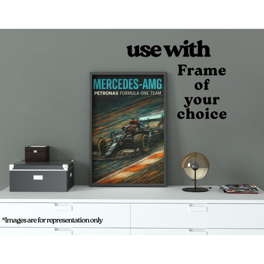 Mercedes F1 Car | Crayon Stroke Speed A3 Poster