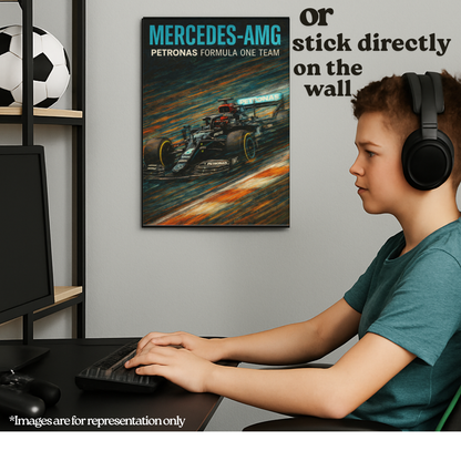 Mercedes F1 Car | Crayon Stroke Speed A3 Poster