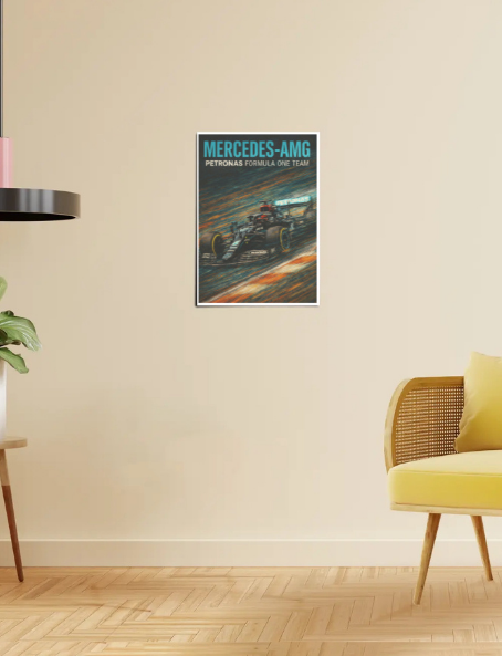 Mercedes F1 Car | Crayon Stroke Speed A3 Poster