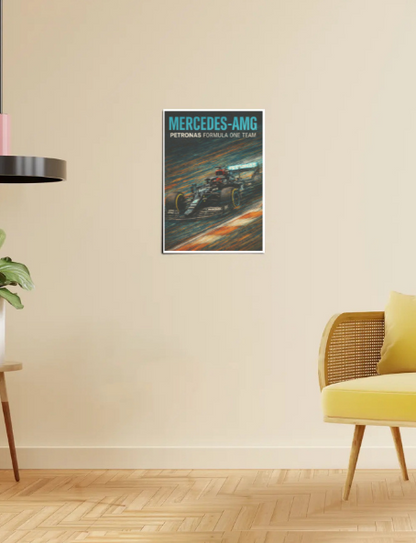 Mercedes F1 Car | Crayon Stroke Speed A3 Poster