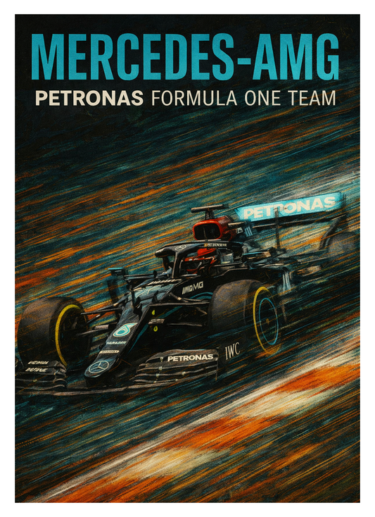 Mercedes F1 Car | Crayon Stroke Speed A3 Poster
