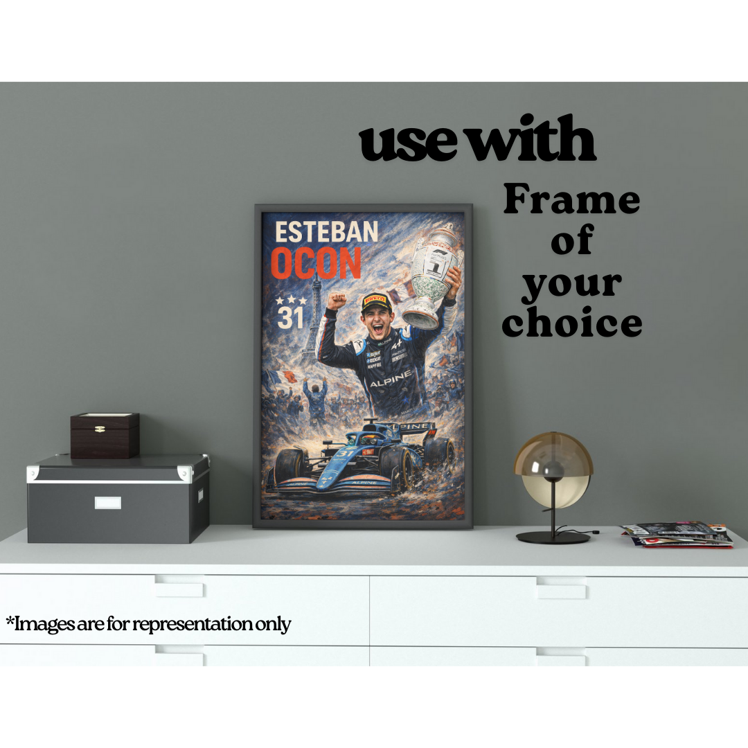 Esteban Ocon A3 Poster | Maiden F1 Win